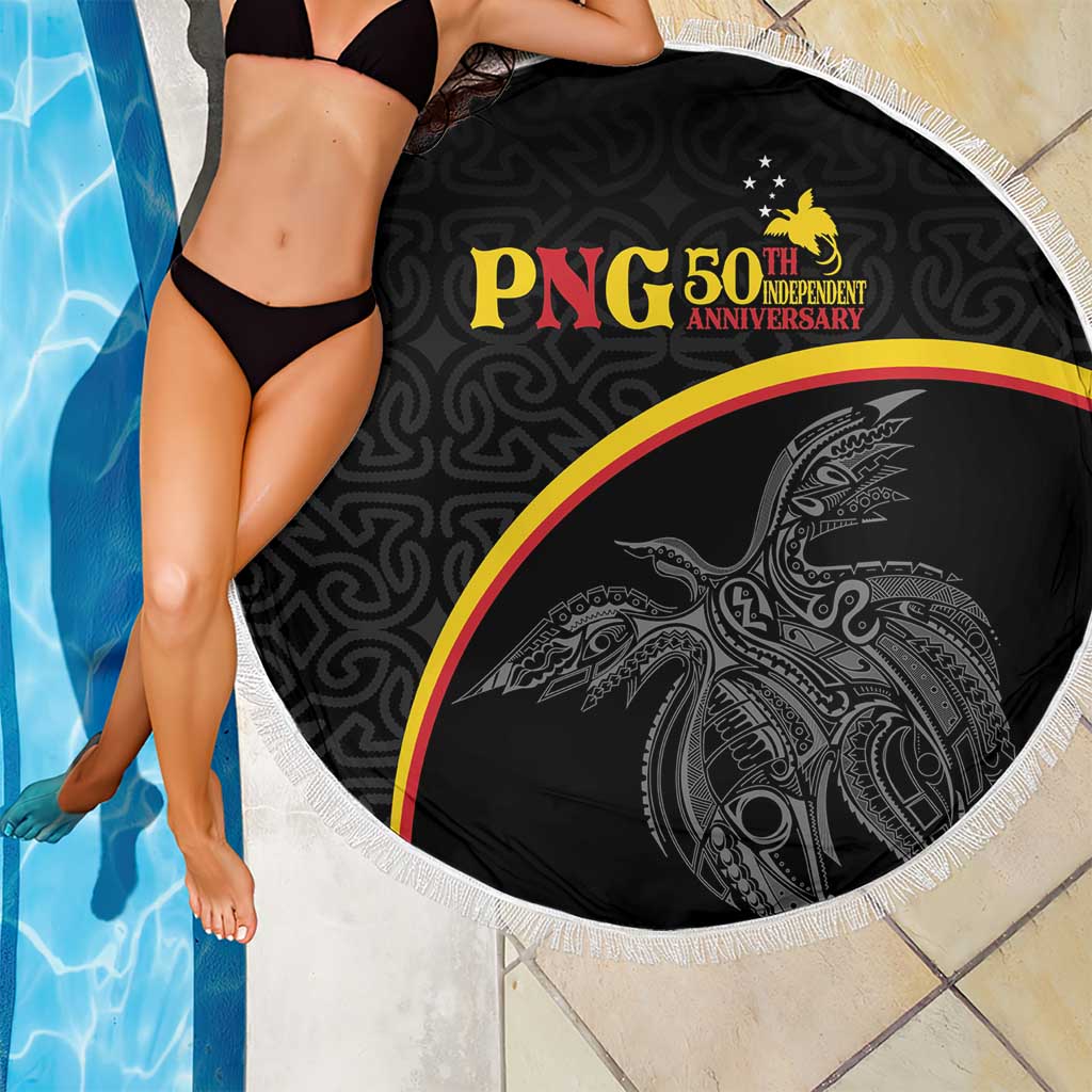 Papua New Guinea 50th Independence Day Beach Blanket Simple Oro Tapa Pattern LT9 - Polynesian Pride