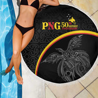 Papua New Guinea 50th Independence Day Beach Blanket Simple Oro Tapa Pattern LT9 - Polynesian Pride