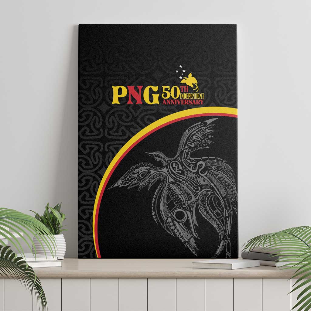 Papua New Guinea 50th Independence Day Canvas Wall Art Simple Oro Tapa Pattern LT9 - Polynesian Pride