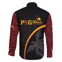 Papua New Guinea 50th Independence Day Family Matching Off Shoulder Short Dress and Hawaiian Shirt Simple Oro Tapa Pattern - Polynesian Pride