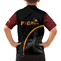 Papua New Guinea 50th Independence Day Family Matching Summer Maxi Dress and Hawaiian Shirt Simple Oro Tapa Pattern - Polynesian Pride