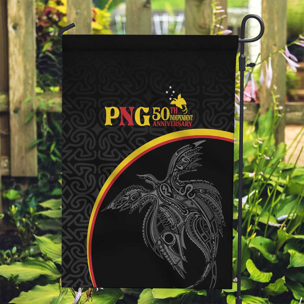 Papua New Guinea 50th Independence Day Garden Flag Simple Oro Tapa Pattern - Polynesian Pride