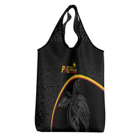 Papua New Guinea 50th Independence Day Grocery Bag Simple Oro Tapa Pattern LT9 - Polynesian Pride