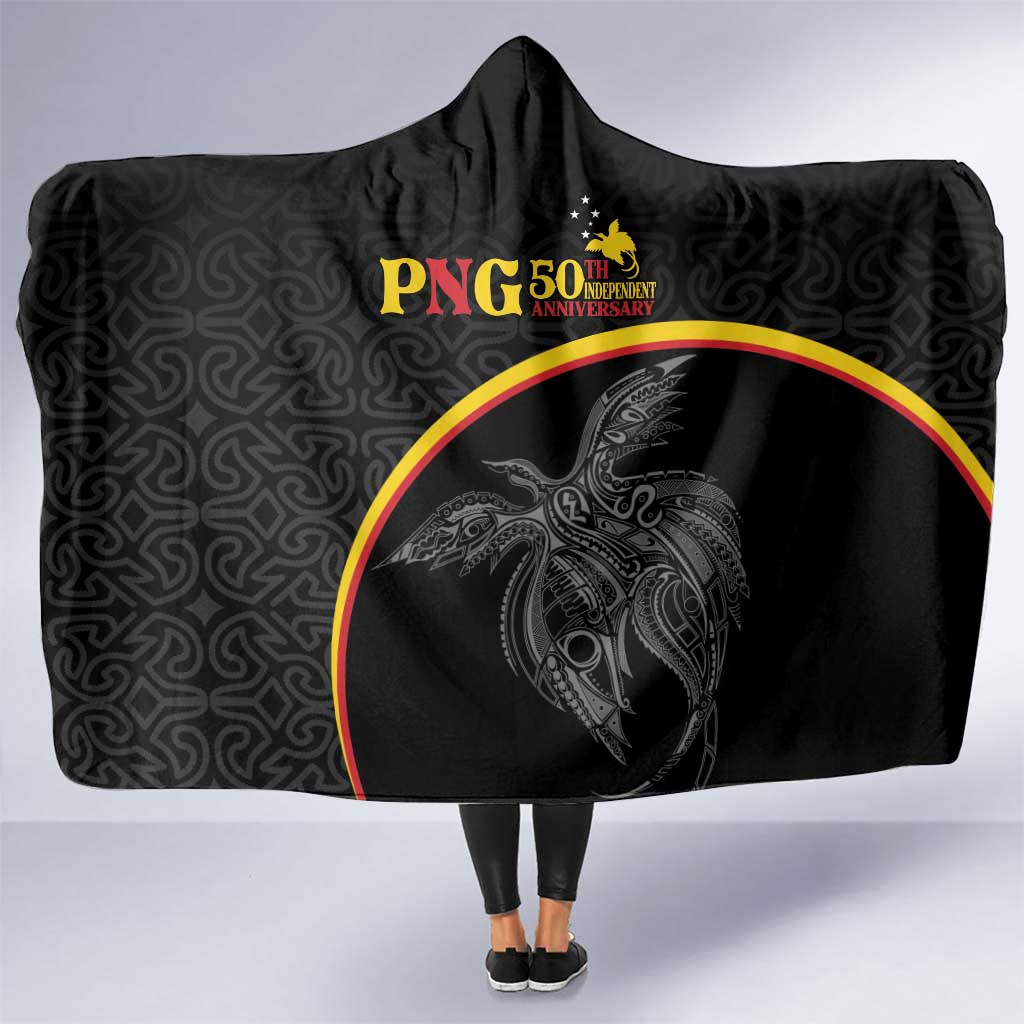 Papua New Guinea 50th Independence Day Hooded Blanket Simple Oro Tapa Pattern - Polynesian Pride