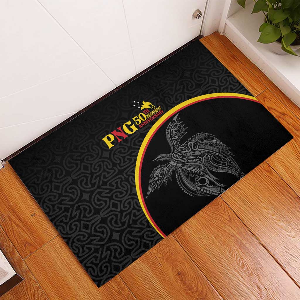 Papua New Guinea 50th Independence Day Rubber Doormat Simple Oro Tapa Pattern LT9 - Polynesian Pride