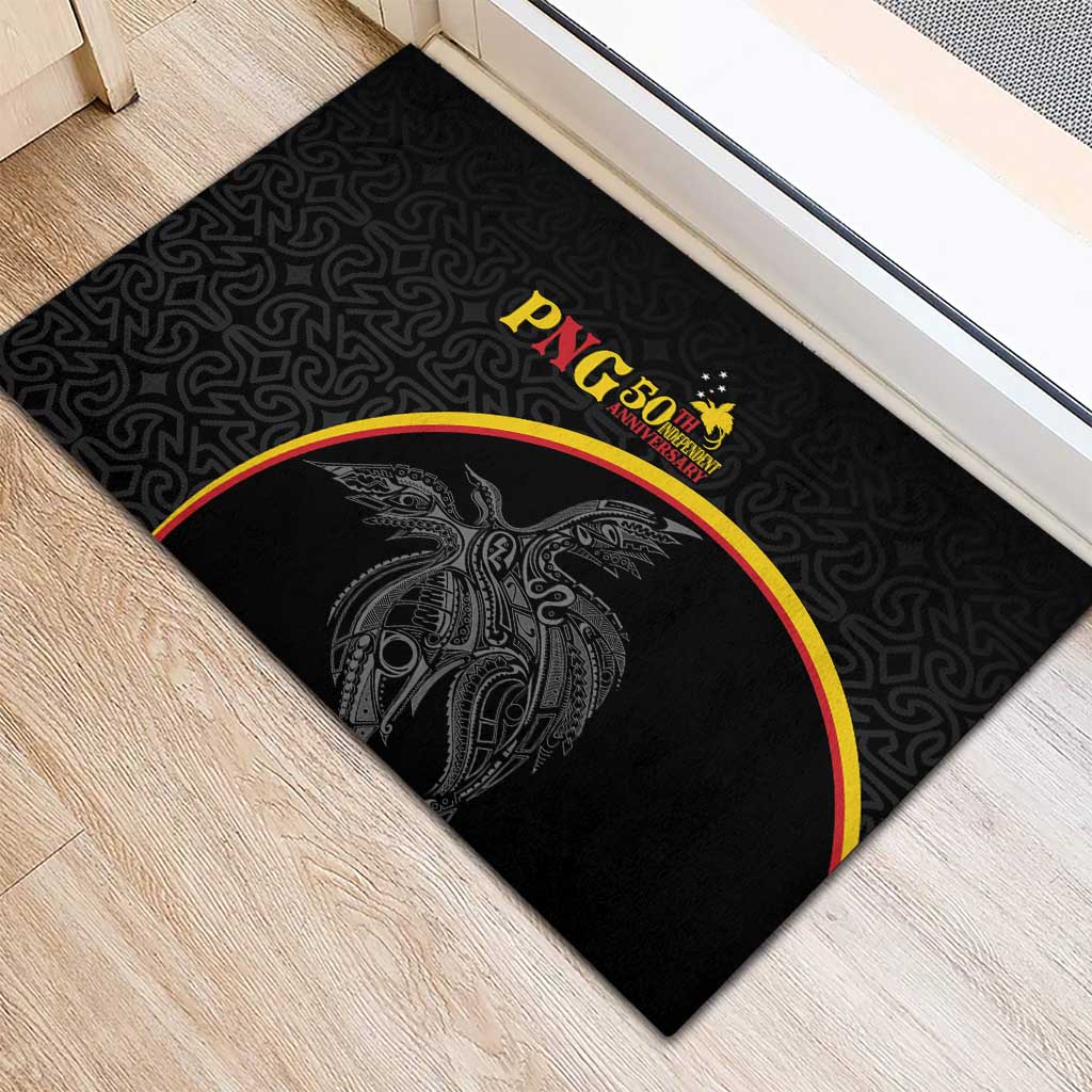 Papua New Guinea 50th Independence Day Rubber Doormat Simple Oro Tapa Pattern LT9 - Polynesian Pride