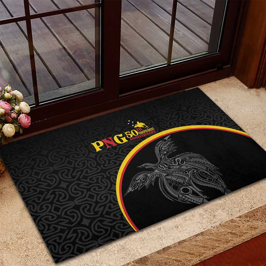 Papua New Guinea 50th Independence Day Rubber Doormat Simple Oro Tapa Pattern LT9 - Polynesian Pride