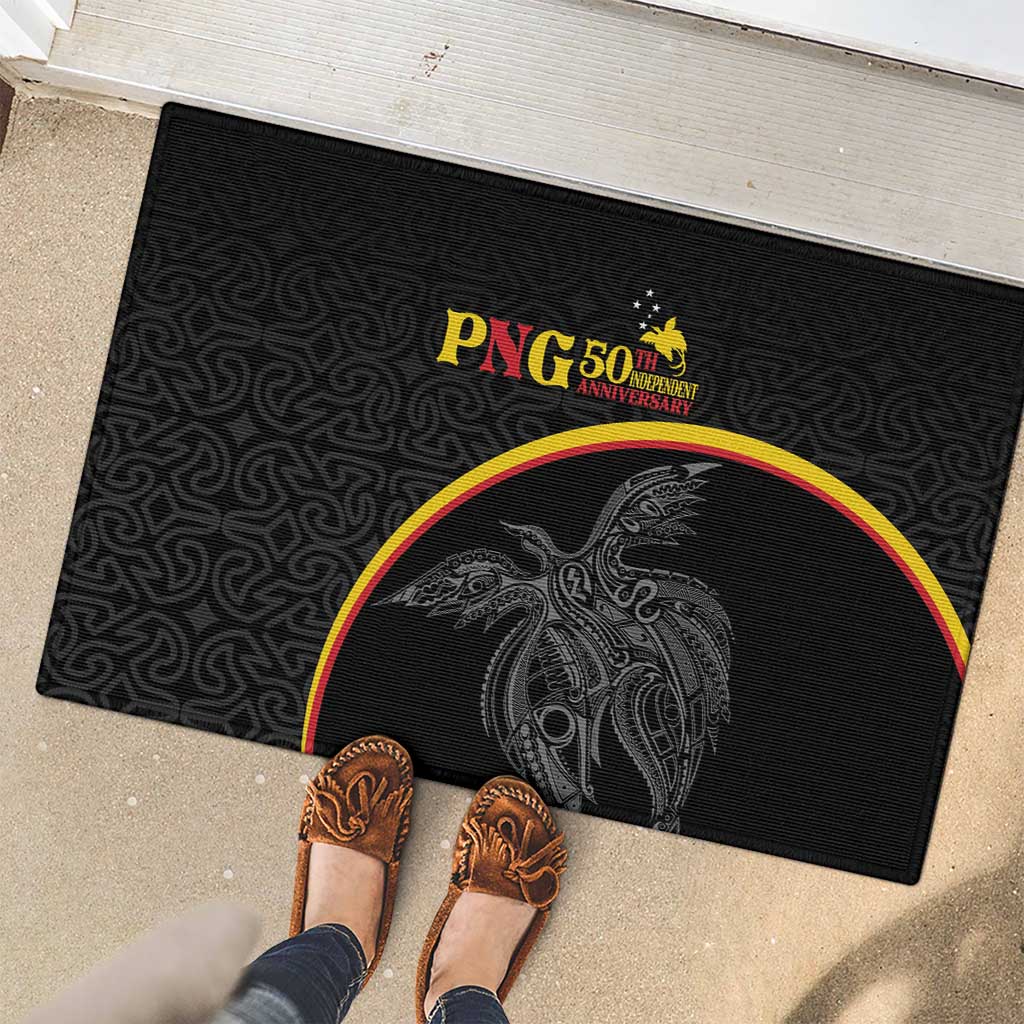 Papua New Guinea 50th Independence Day Rubber Doormat Simple Oro Tapa Pattern LT9 - Polynesian Pride