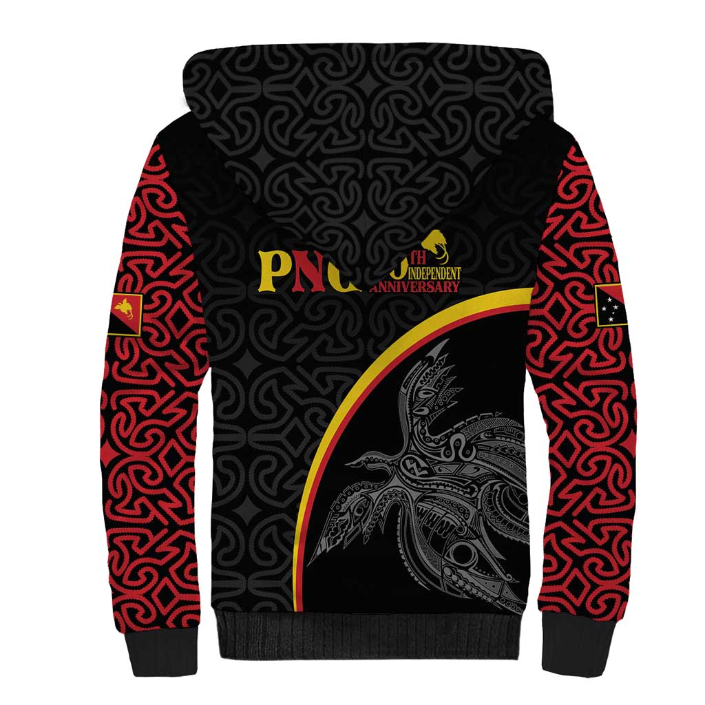 Papua New Guinea 50th Independence Day Sherpa Hoodie Simple Oro Tapa Pattern LT9 - Polynesian Pride