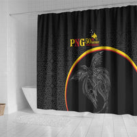 Papua New Guinea 50th Independence Day Shower Curtain Simple Oro Tapa Pattern - Polynesian Pride