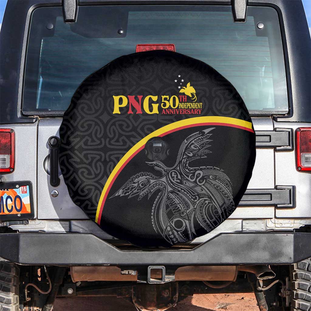 Papua New Guinea 50th Independence Day Spare Tire Cover Simple Oro Tapa Pattern - Polynesian Pride