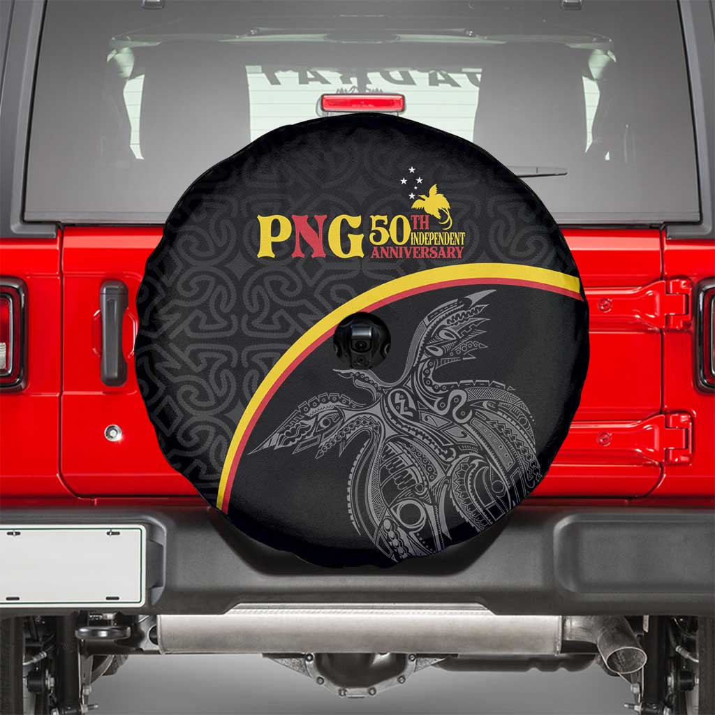 Papua New Guinea 50th Independence Day Spare Tire Cover Simple Oro Tapa Pattern - Polynesian Pride