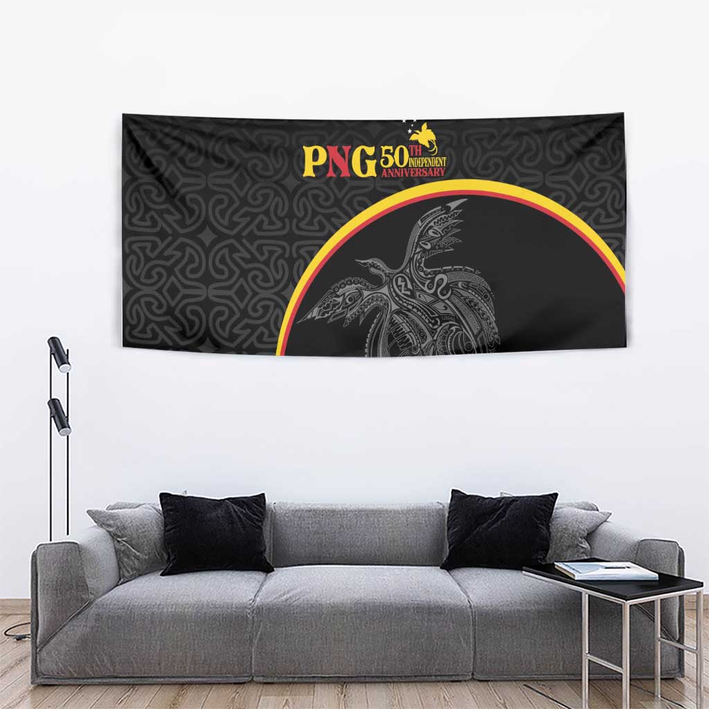 Papua New Guinea 50th Independence Day Tapestry Simple Oro Tapa Pattern - Polynesian Pride
