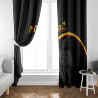 Papua New Guinea 50th Independence Day Window Curtain Simple Oro Tapa Pattern - Polynesian Pride