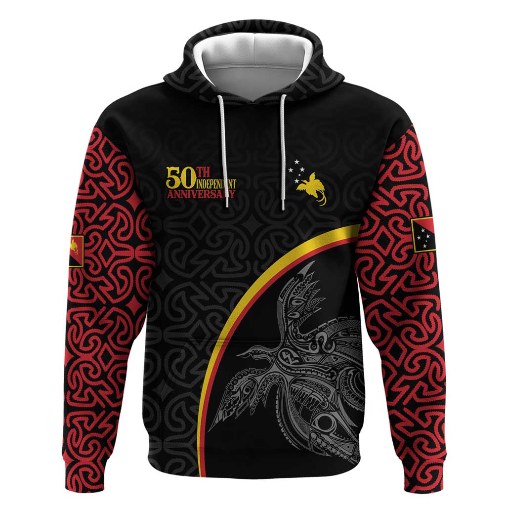 Papua New Guinea 50th Independence Day Zip Hoodie Simple Oro Tapa Pattern - Polynesian Pride