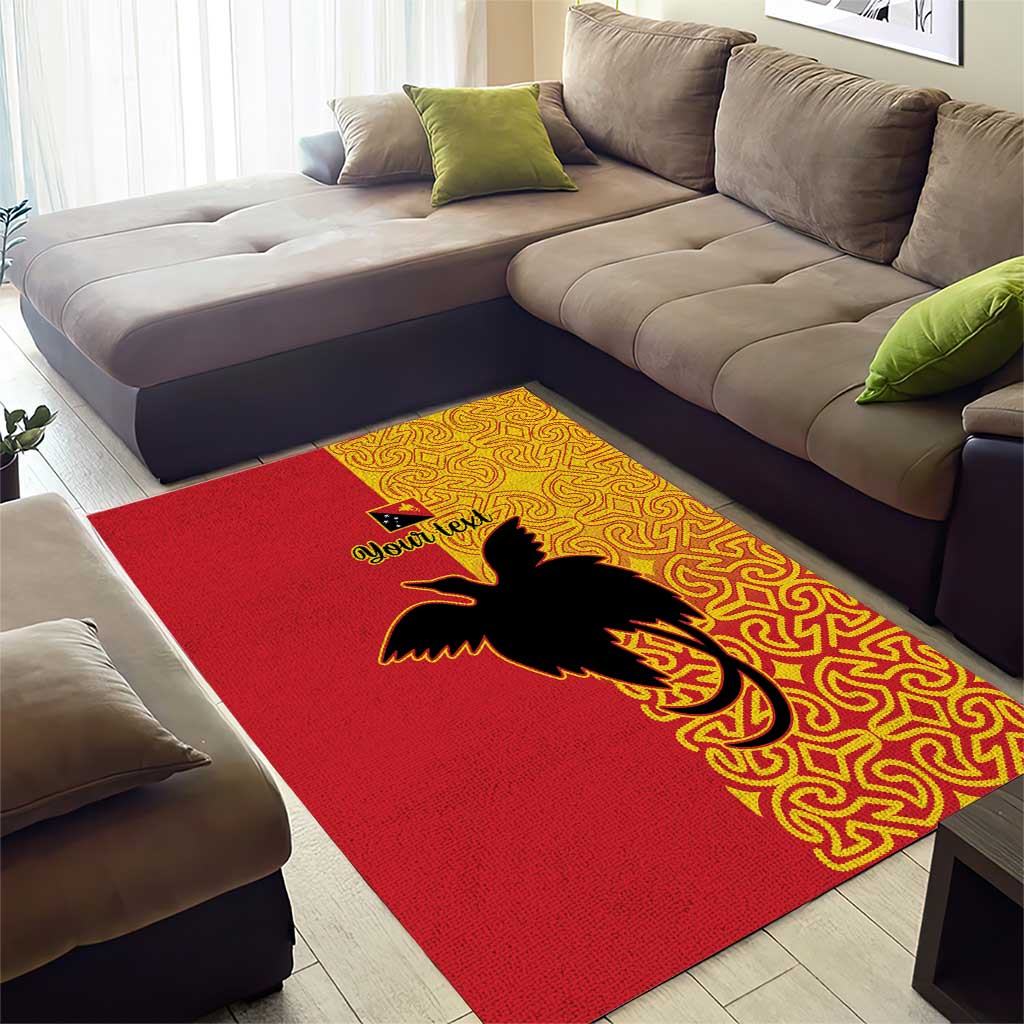 Papua New Guinea Oro Tapa Personalised Area Rug Simple Bird of Paradise Style - Polynesian Pride