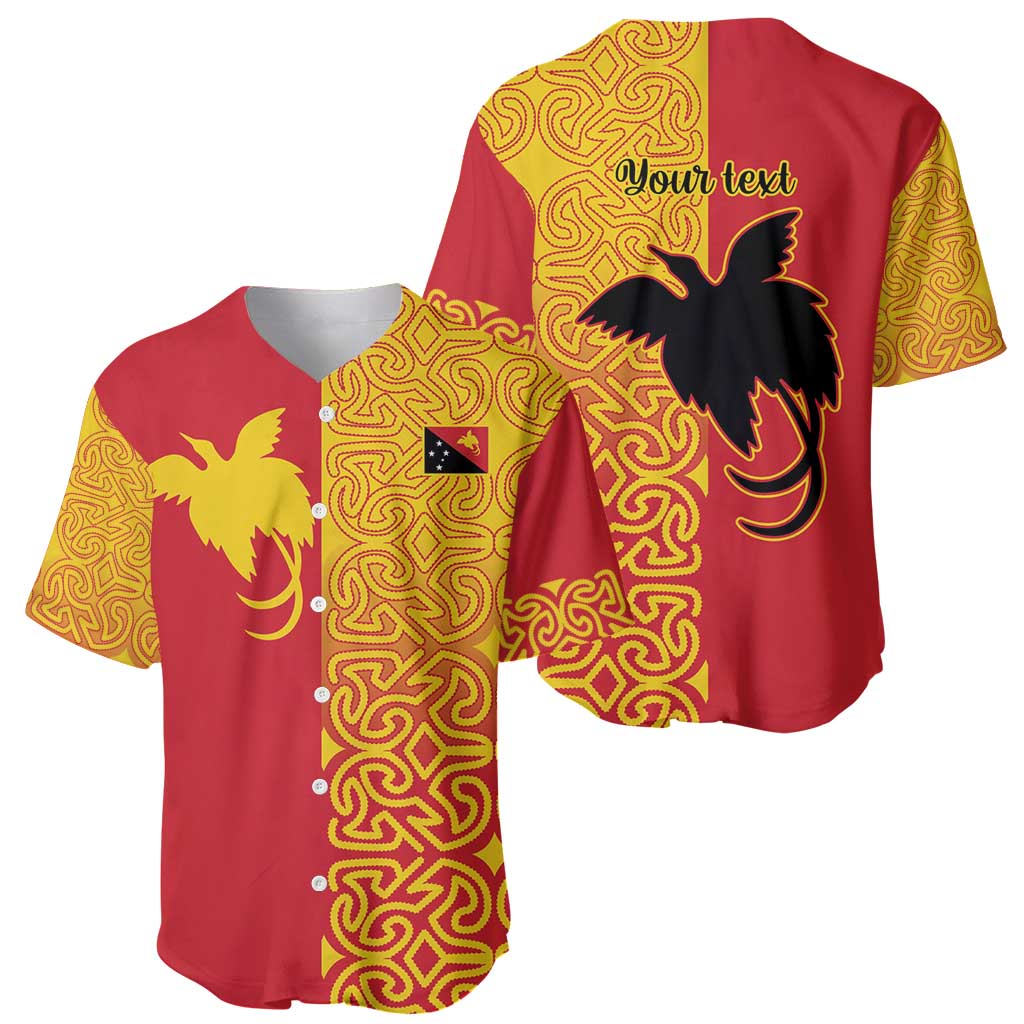 Papua New Guinea Oro Tapa Personalised Baseball Jersey Simple Bird of Paradise Style - Polynesian Pride
