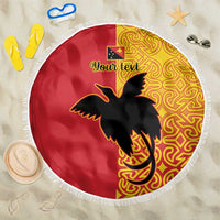 Papua New Guinea Oro Tapa Personalised Beach Blanket Simple Bird of Paradise Style LT9 One Size 150cm Red - Polynesian Pride