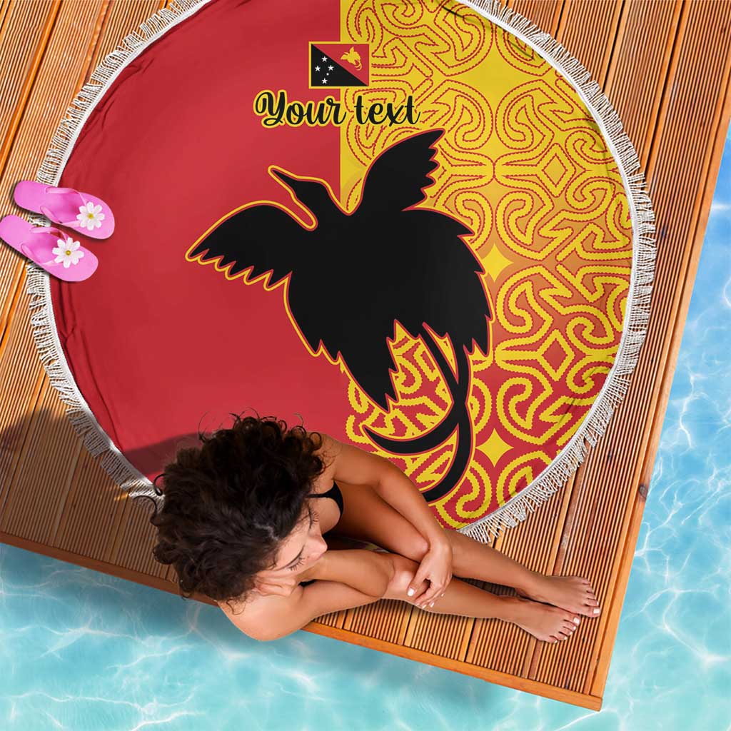 Papua New Guinea Oro Tapa Personalised Beach Blanket Simple Bird of Paradise Style LT9 - Polynesian Pride