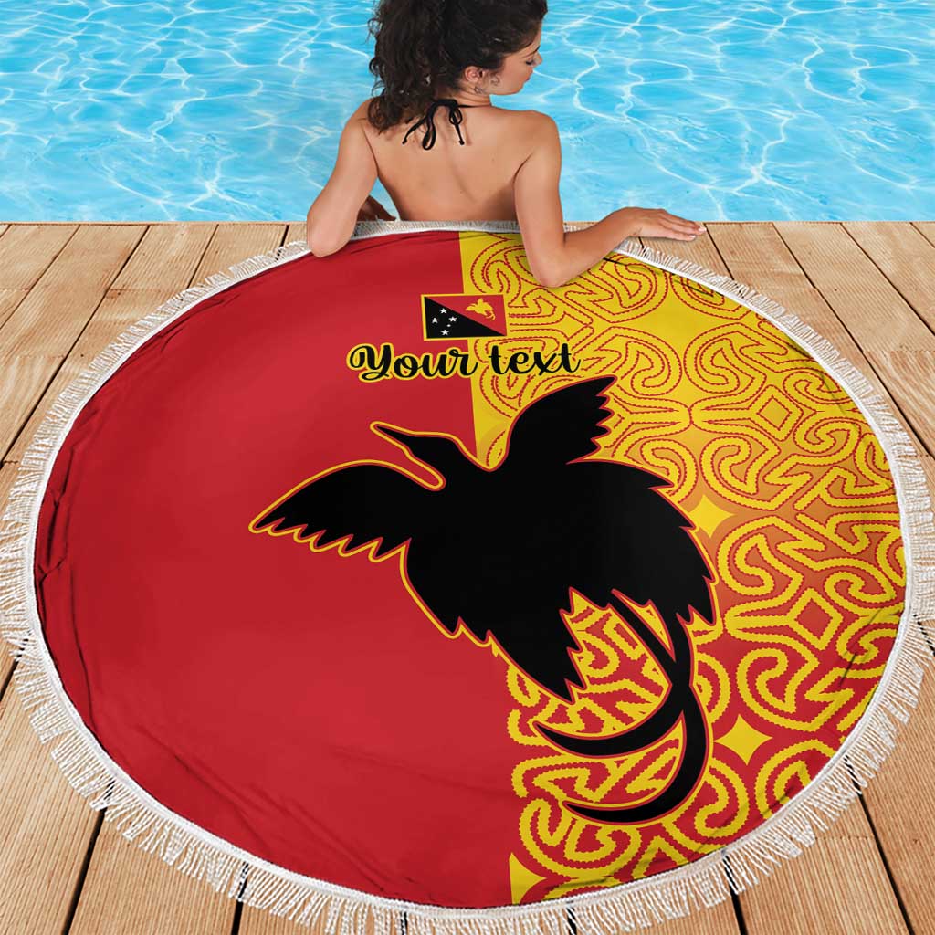 Papua New Guinea Oro Tapa Personalised Beach Blanket Simple Bird of Paradise Style LT9 - Polynesian Pride