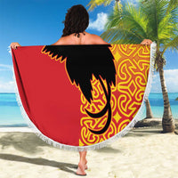 Papua New Guinea Oro Tapa Personalised Beach Blanket Simple Bird of Paradise Style LT9 - Polynesian Pride
