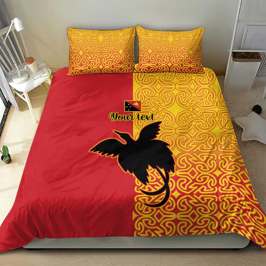 Papua New Guinea Oro Tapa Personalised Bedding Set Simple Bird of Paradise Style - Polynesian Pride