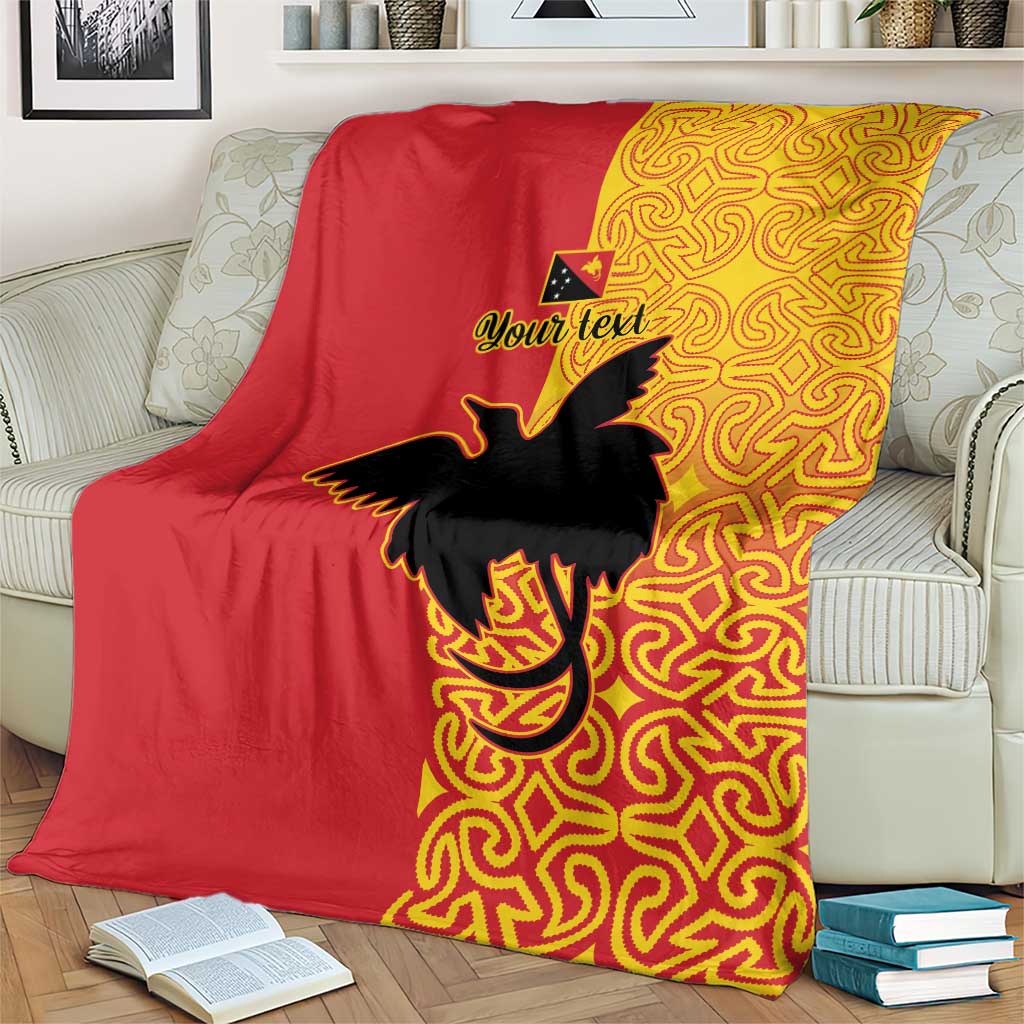 Papua New Guinea Oro Tapa Personalised Blanket Simple Bird of Paradise Style - Polynesian Pride
