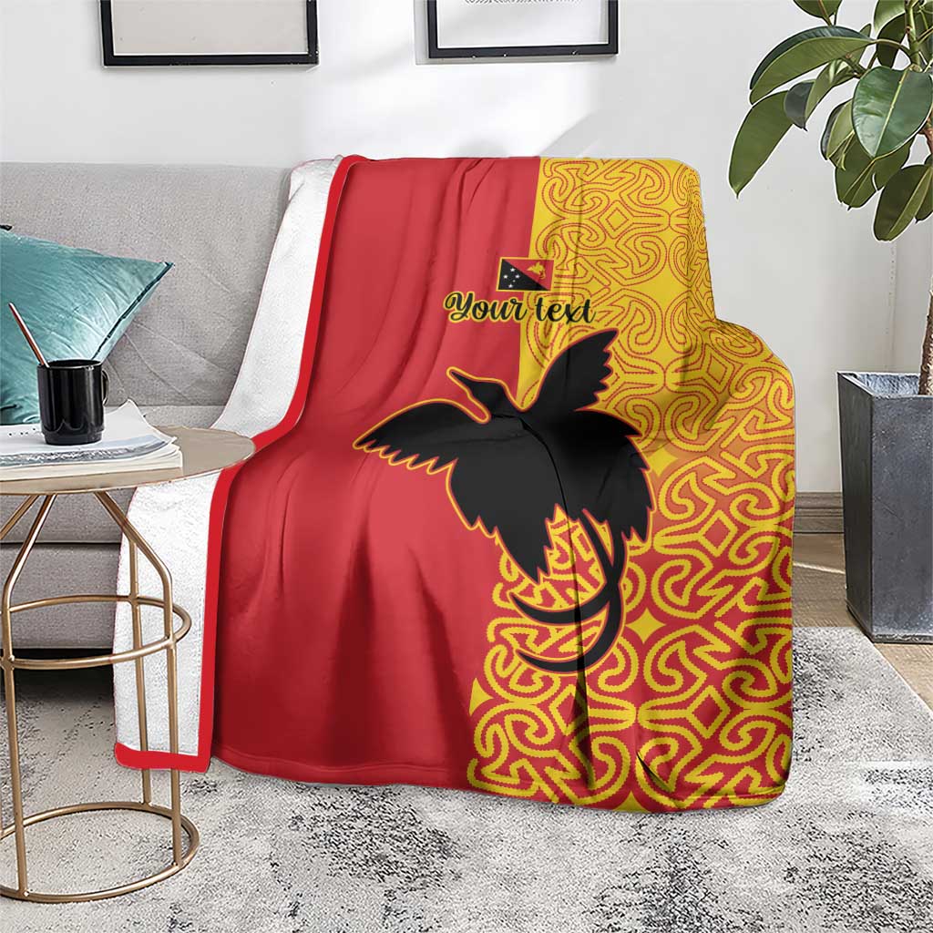 Papua New Guinea Oro Tapa Personalised Blanket Simple Bird of Paradise Style - Polynesian Pride