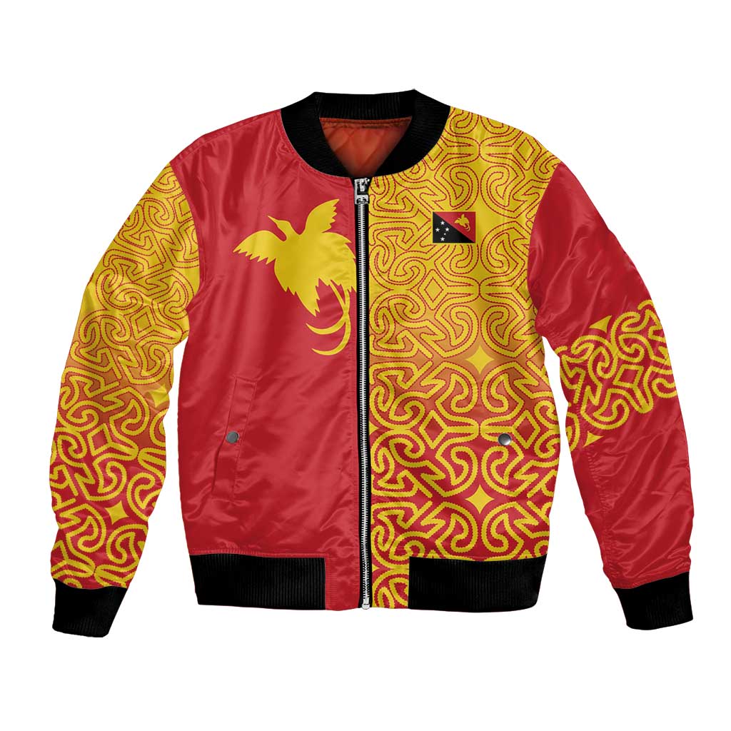 Papua New Guinea Oro Tapa Personalised Bomber Jacket Simple Bird of Paradise Style - Polynesian Pride