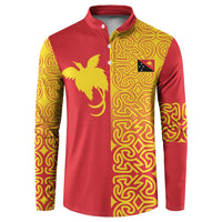 Papua New Guinea Oro Tapa Personalised Button Sweatshirt Simple Bird of Paradise Style LT9 Red - Polynesian Pride