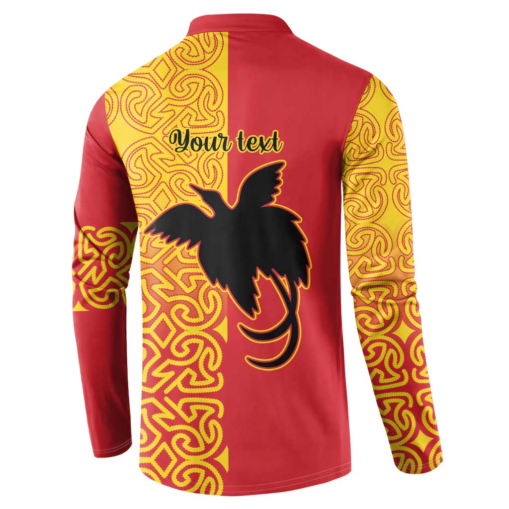 Papua New Guinea Oro Tapa Personalised Button Sweatshirt Simple Bird of Paradise Style LT9 - Polynesian Pride