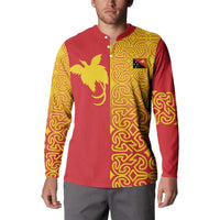 Papua New Guinea Oro Tapa Personalised Button Sweatshirt Simple Bird of Paradise Style LT9 - Polynesian Pride
