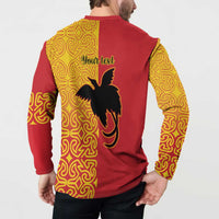 Papua New Guinea Oro Tapa Personalised Button Sweatshirt Simple Bird of Paradise Style LT9 - Polynesian Pride