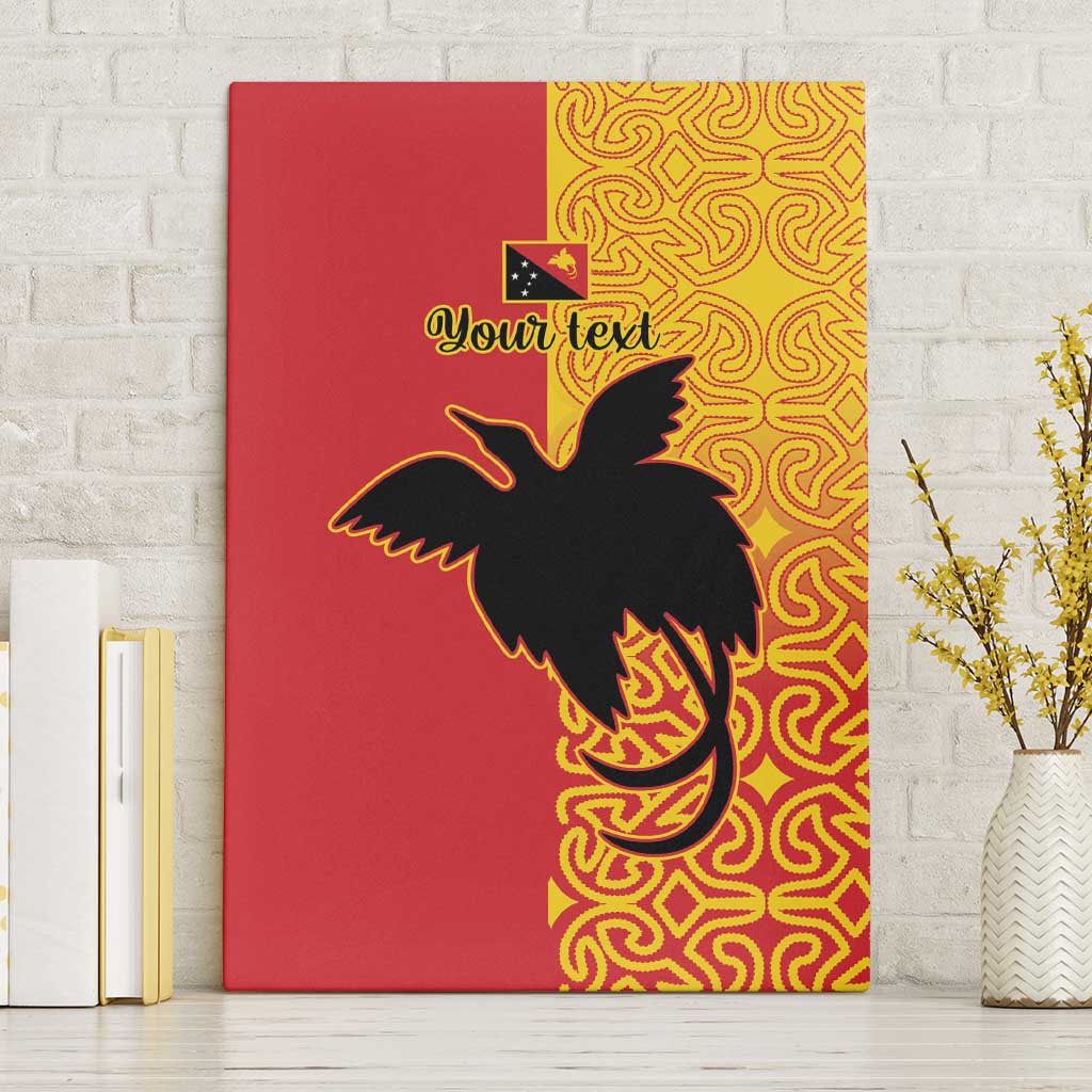 Papua New Guinea Oro Tapa Personalised Canvas Wall Art Simple Bird of Paradise Style LT9 Without Frame Red - Polynesian Pride