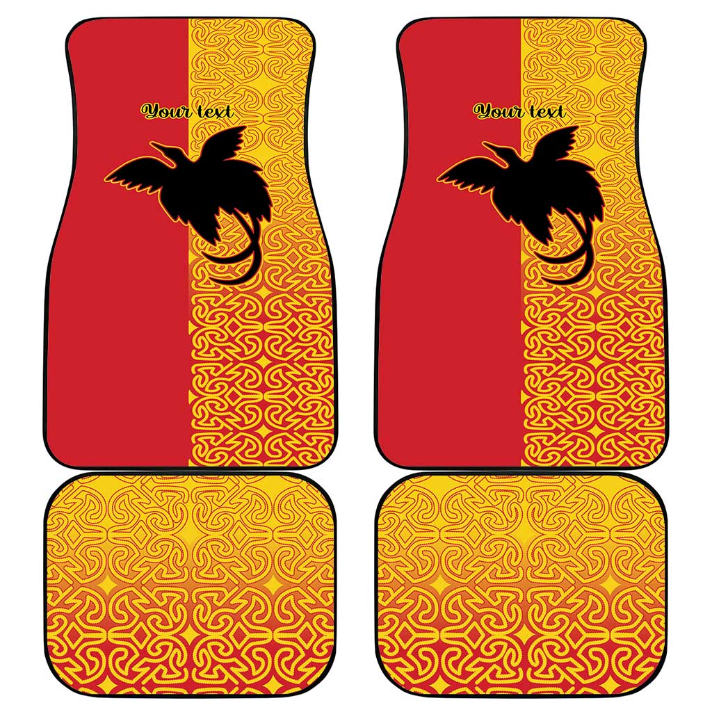 Papua New Guinea Oro Tapa Personalised Car Mats Simple Bird of Paradise Style LT9 - Polynesian Pride