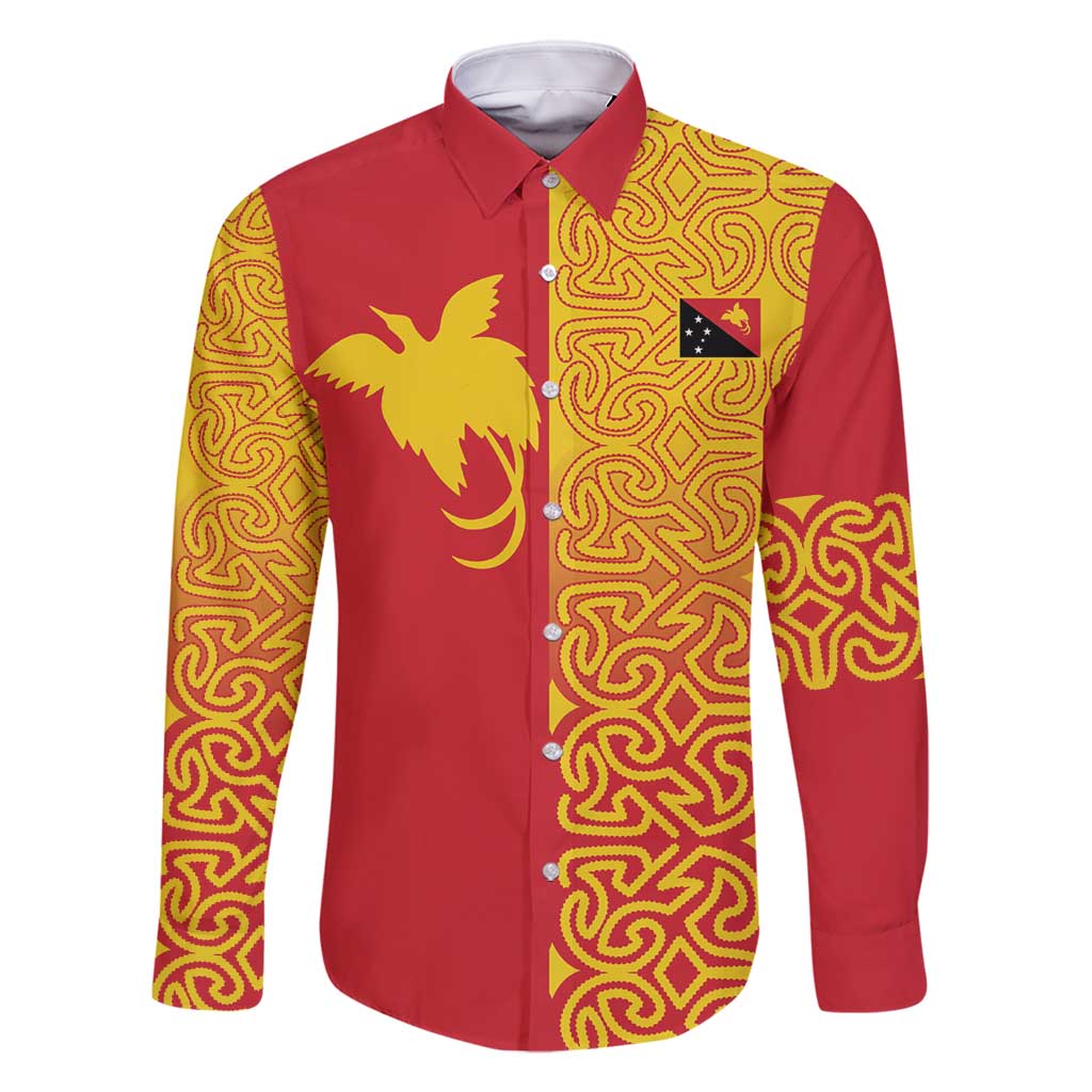 Papua New Guinea Oro Tapa Personalised Family Matching Long Sleeve Bodycon Dress and Hawaiian Shirt Simple Bird of Paradise Style - Polynesian Pride