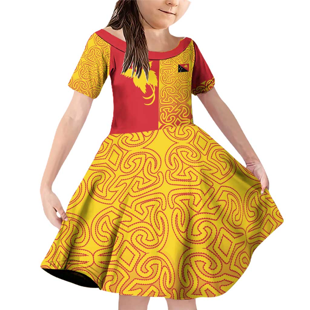 Papua New Guinea Oro Tapa Personalised Family Matching Off Shoulder Short Dress and Hawaiian Shirt Simple Bird of Paradise Style - Polynesian Pride