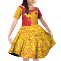 Papua New Guinea Oro Tapa Personalised Family Matching Off Shoulder Short Dress and Hawaiian Shirt Simple Bird of Paradise Style - Polynesian Pride