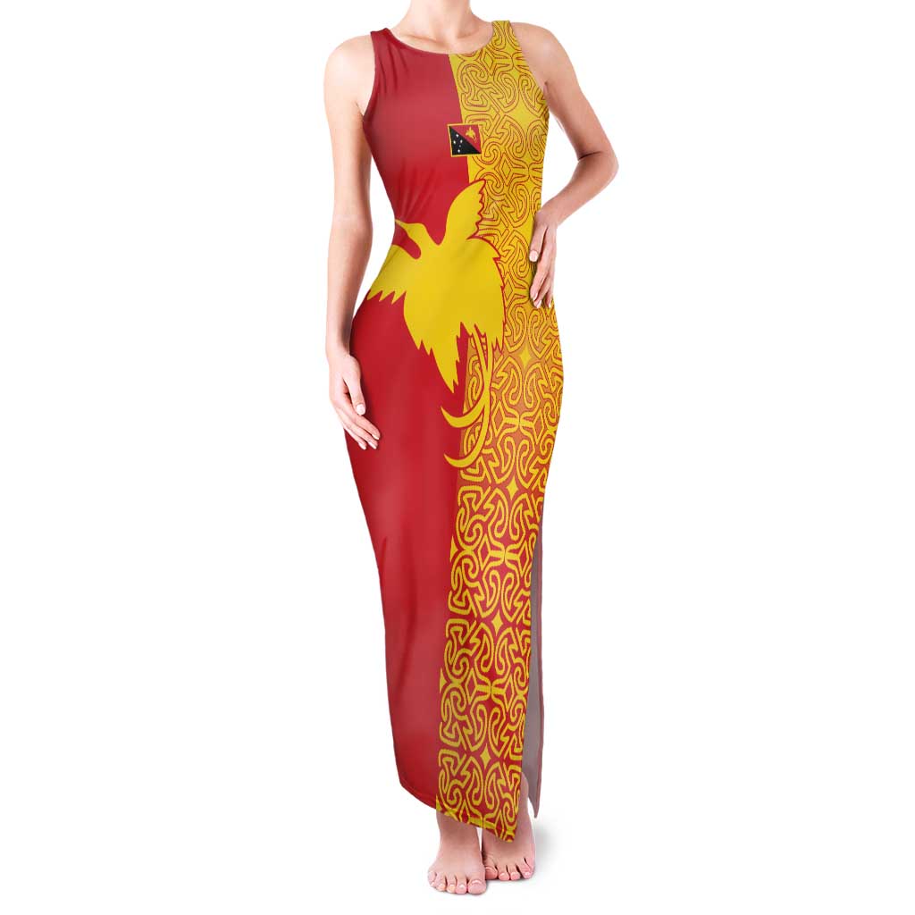 Papua New Guinea Oro Tapa Personalised Family Matching Tank Maxi Dress and Hawaiian Shirt Simple Bird of Paradise Style - Polynesian Pride