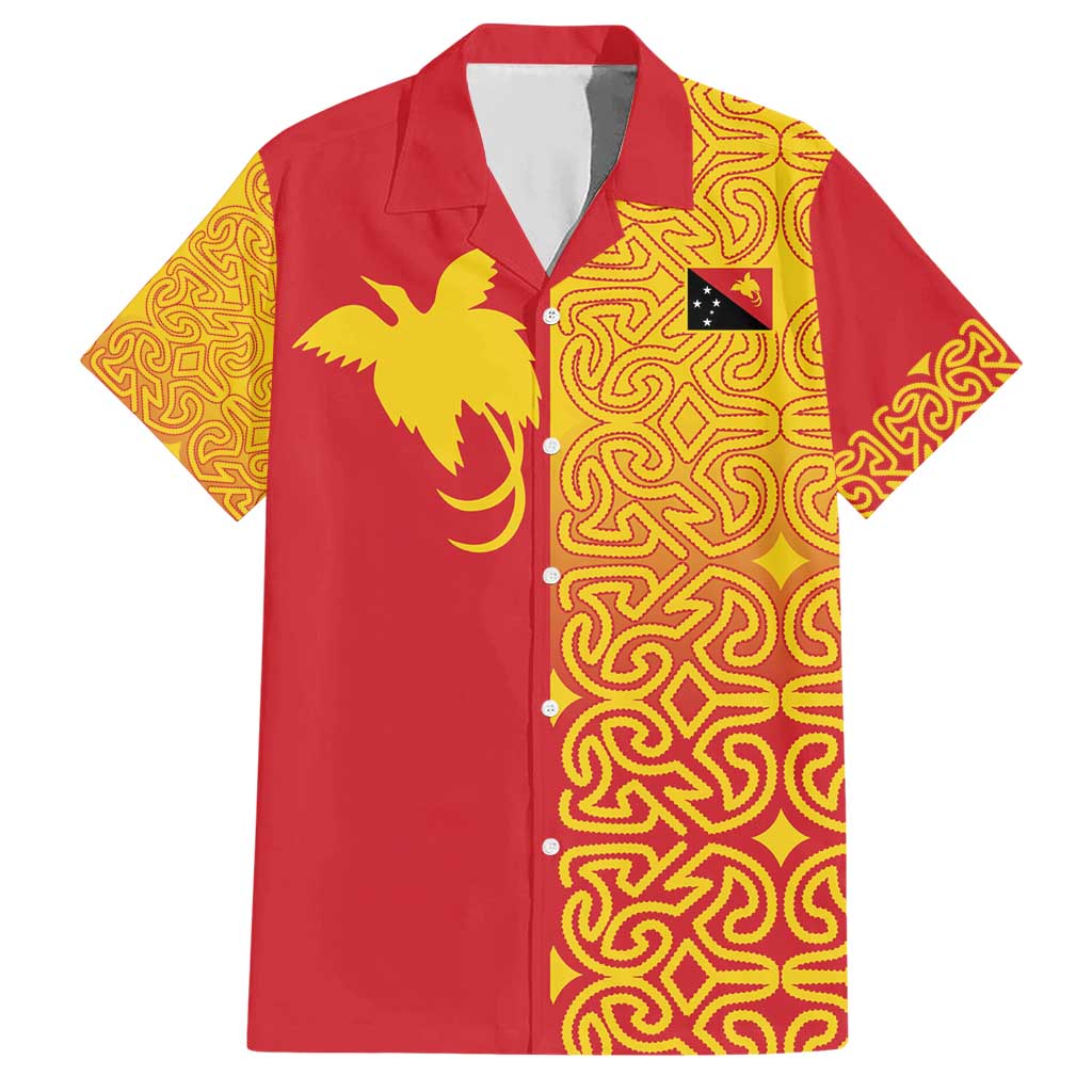 Papua New Guinea Oro Tapa Personalised Hawaiian Shirt Simple Bird of Paradise Style LT9 Red - Polynesian Pride