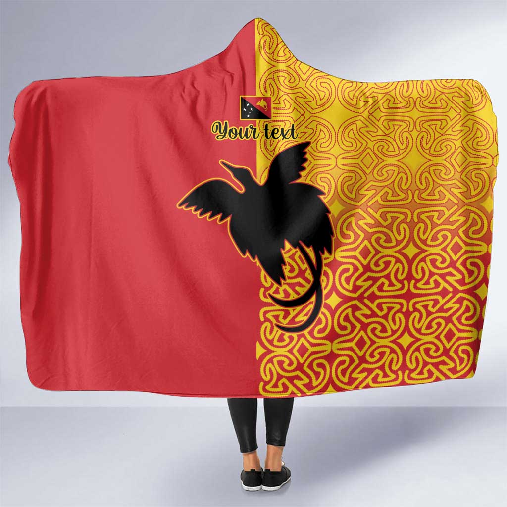 Papua New Guinea Oro Tapa Personalised Hooded Blanket Simple Bird of Paradise Style - Polynesian Pride
