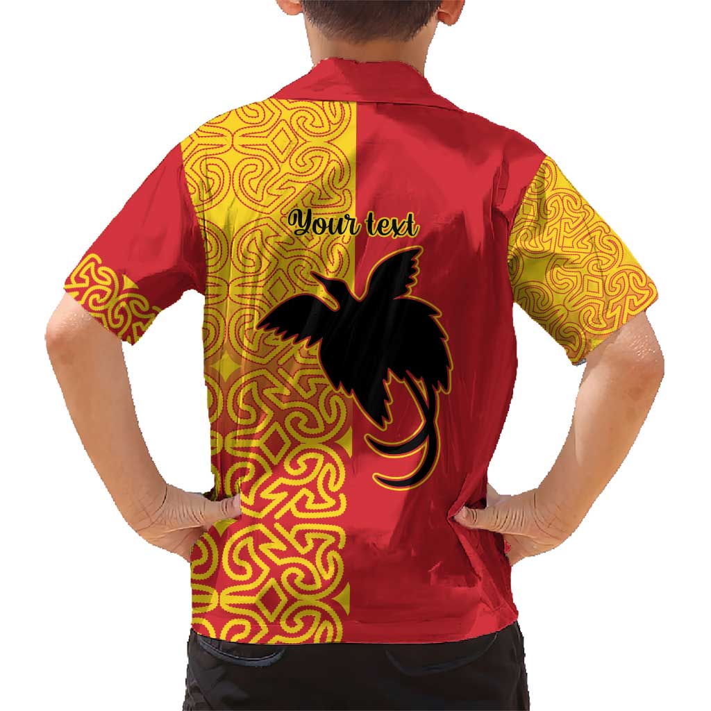 Papua New Guinea Oro Tapa Personalised Kid Hawaiian Shirt Simple Bird of Paradise Style - Polynesian Pride