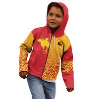 Papua New Guinea Oro Tapa Personalised Kid Hoodie Simple Bird of Paradise Style - Polynesian Pride