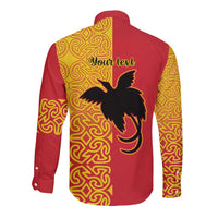 Papua New Guinea Oro Tapa Personalised Long Sleeve Button Shirt Simple Bird of Paradise Style LT9 - Polynesian Pride