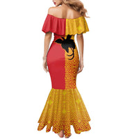 Papua New Guinea Oro Tapa Personalised Mermaid Dress Simple Bird of Paradise Style - Polynesian Pride