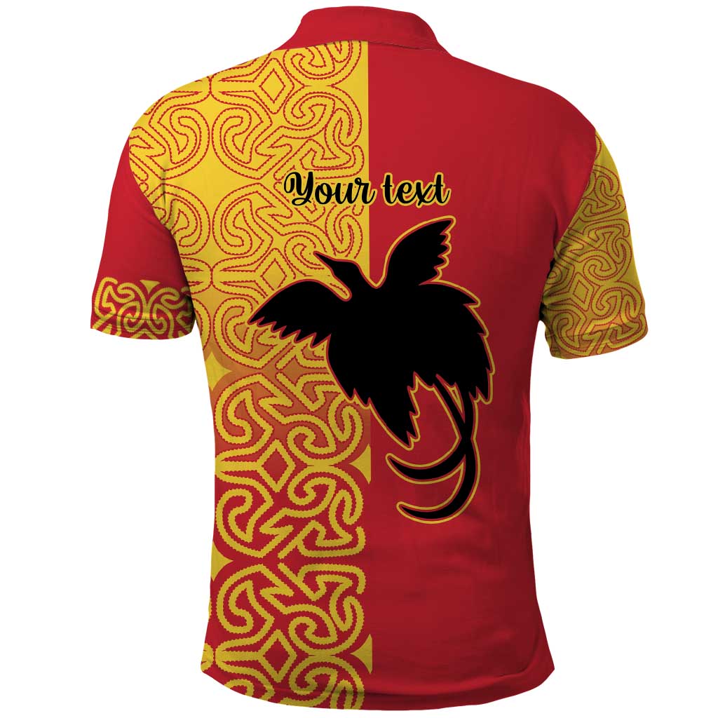 Papua New Guinea Oro Tapa Personalised Polo Shirt Simple Bird of Paradise Style - Polynesian Pride