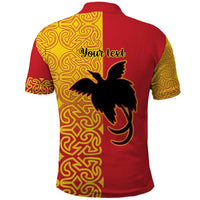 Papua New Guinea Oro Tapa Personalised Polo Shirt Simple Bird of Paradise Style - Polynesian Pride