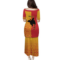 Papua New Guinea Oro Tapa Personalised Puletasi Simple Bird of Paradise Style - Polynesian Pride