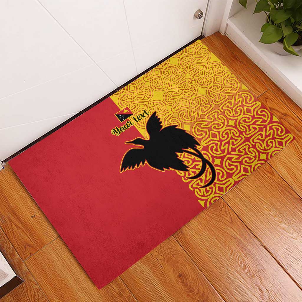 Papua New Guinea Oro Tapa Personalised Rubber Doormat Simple Bird of Paradise Style LT9 - Polynesian Pride