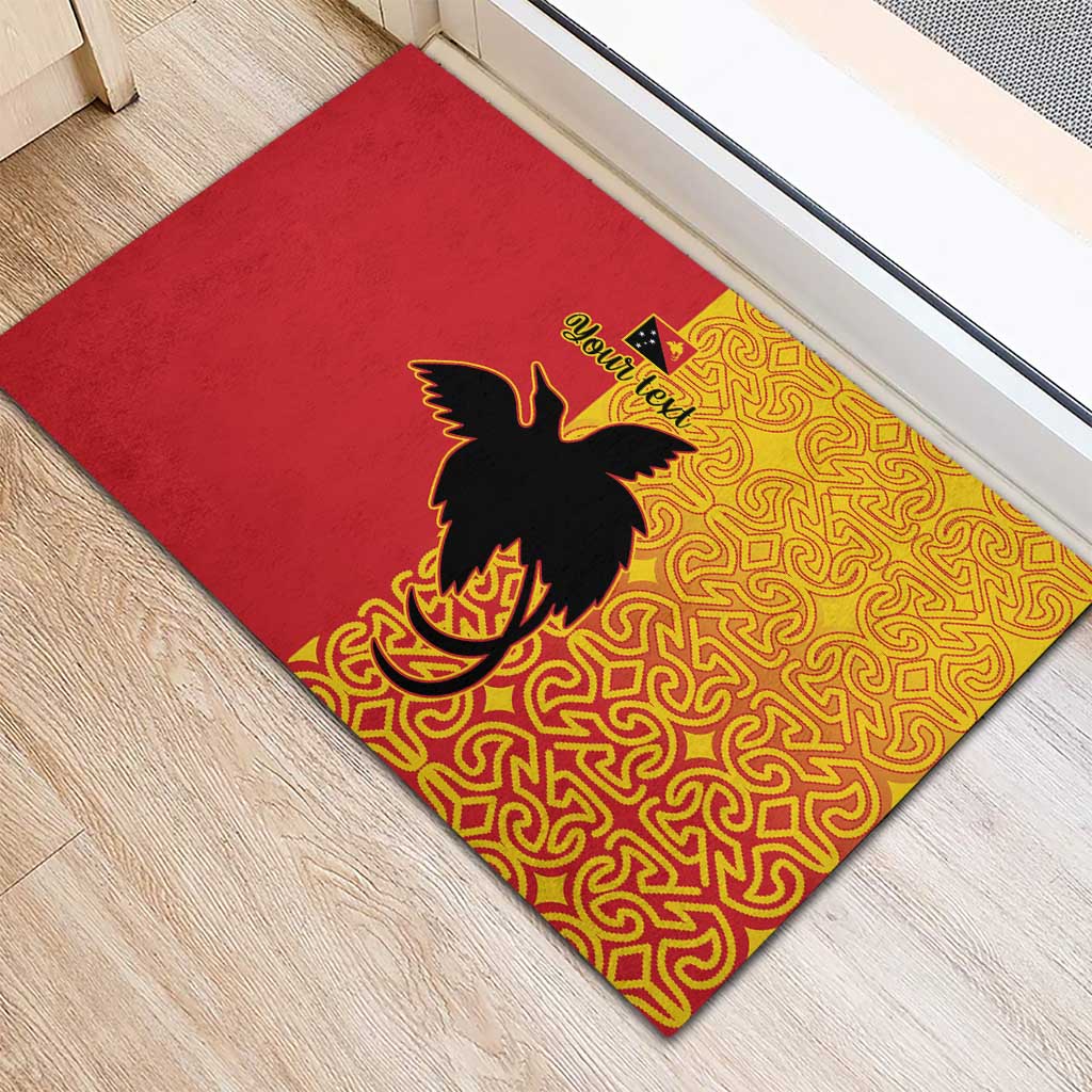 Papua New Guinea Oro Tapa Personalised Rubber Doormat Simple Bird of Paradise Style LT9 - Polynesian Pride